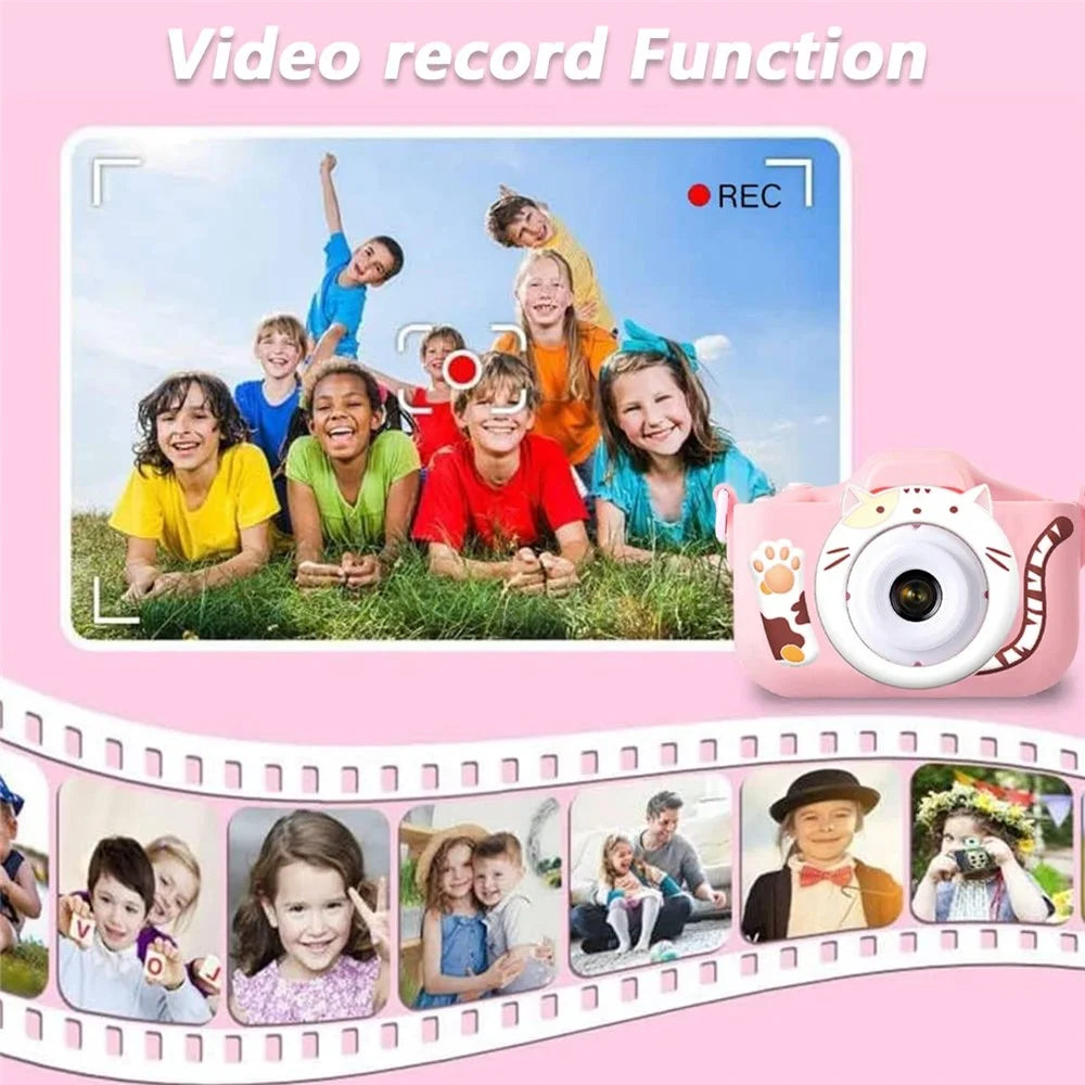 M8 2.0 Inch HD Dual Camera Digital Children Camera with Photo Video Game Support TF Card - Pink - 2