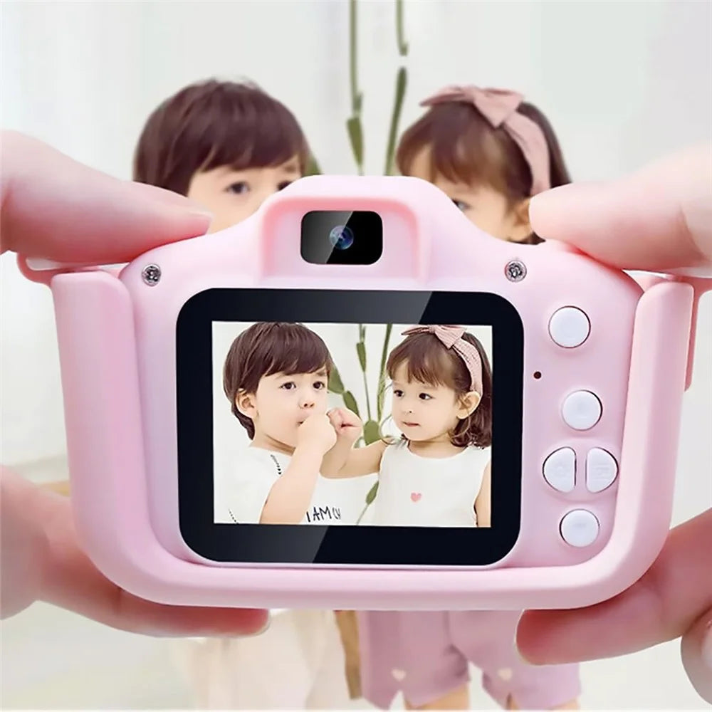 M8 2.0 Inch HD Dual Camera with 32GB Card / Card Reader Digital Camera Cartoon Design - Pink - 5