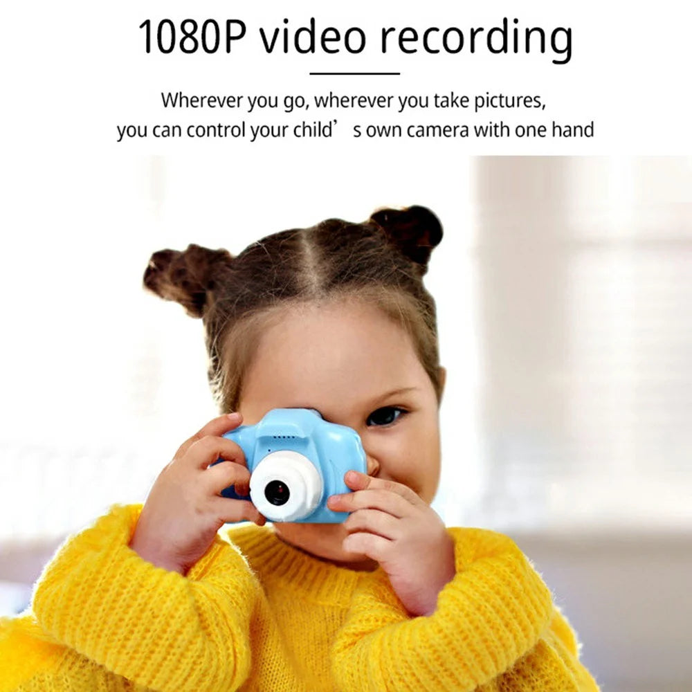 X2 1080P HD Dual Lens Kids Camera Children Video Recorder with 32G TF Card + Card Reader - Blue - 6