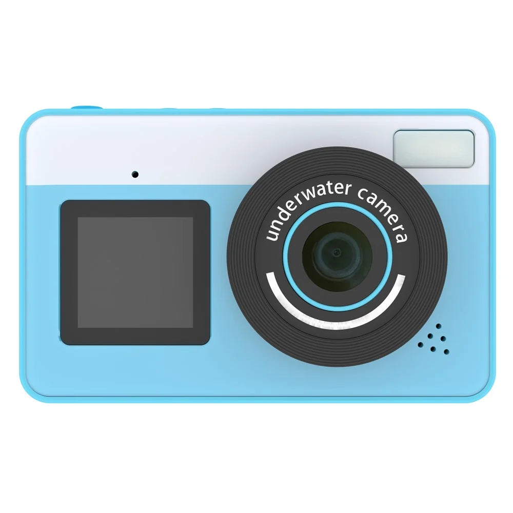 D70 2.8 + 1.44 Inch Dual Screen Digital Camera Waterproof Camera with 32GB Card - Blue - 1