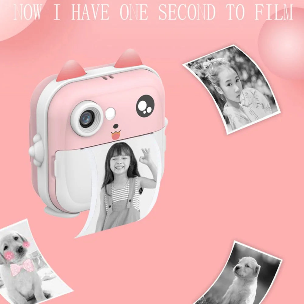 Q5 Portable HD Instant Photo Printer Camera 2.4 Inch IPS Screen 1080P Video Kids Camera - Pink - 2