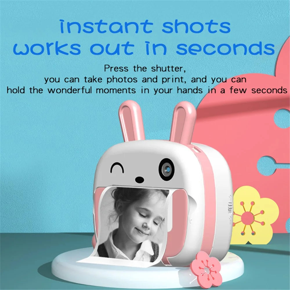 K09 2.4-inch Display Thermal Paper Print Camera for Children Portable Mini WiFi Instant Camera - Blue - 3