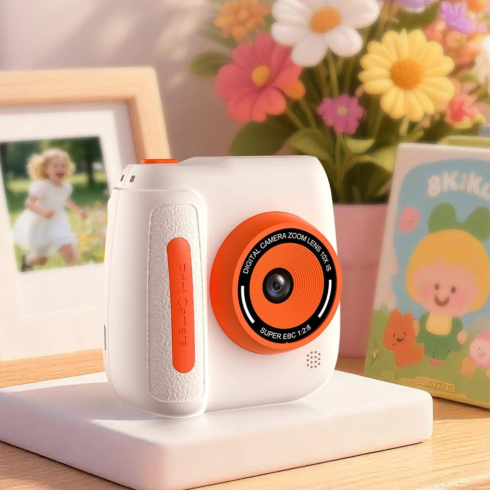 D102 2.4 Inch IPS Screen Instant Print Digital Camera for Kids 10X Zoom Dual HD Lens Video Recorder - Pink - 3