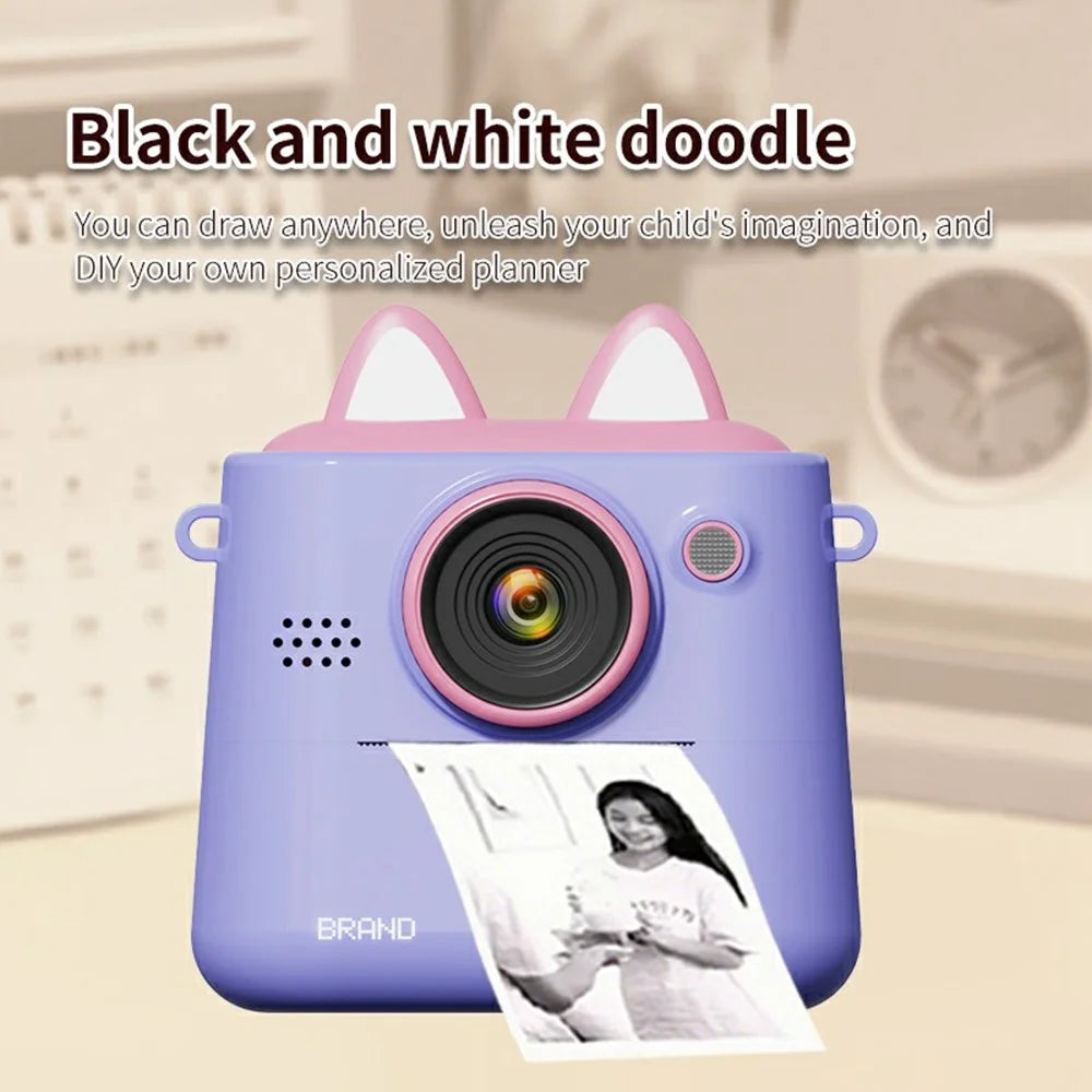 K2 2.4 Inch HD Dual Camera Kids Digital Camera Instant Print Photo / Video Recorder - White - 6