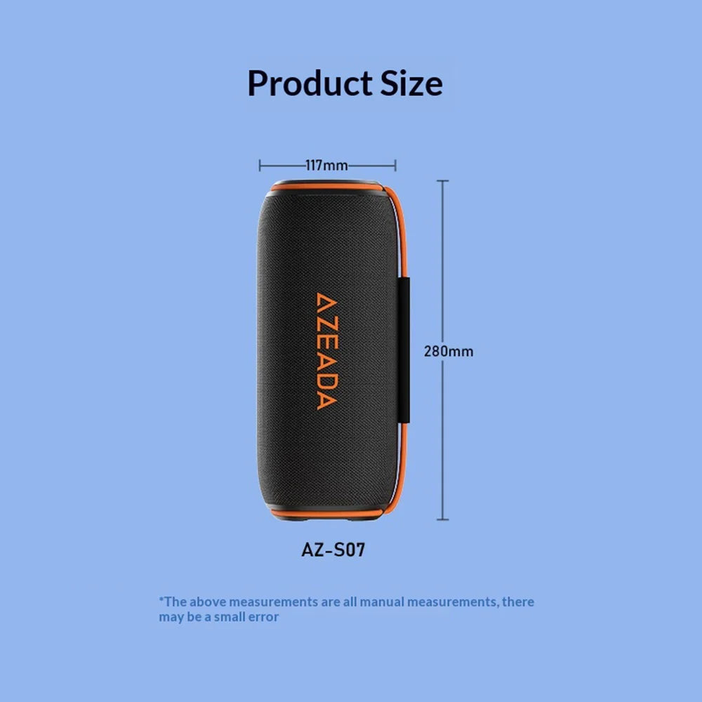 AZEADA AZ-S07 60W Portable Bluetooth-compatible Speaker IPX6 Waterproof Outdoor Subwoofer with RGB Light - Black - 4