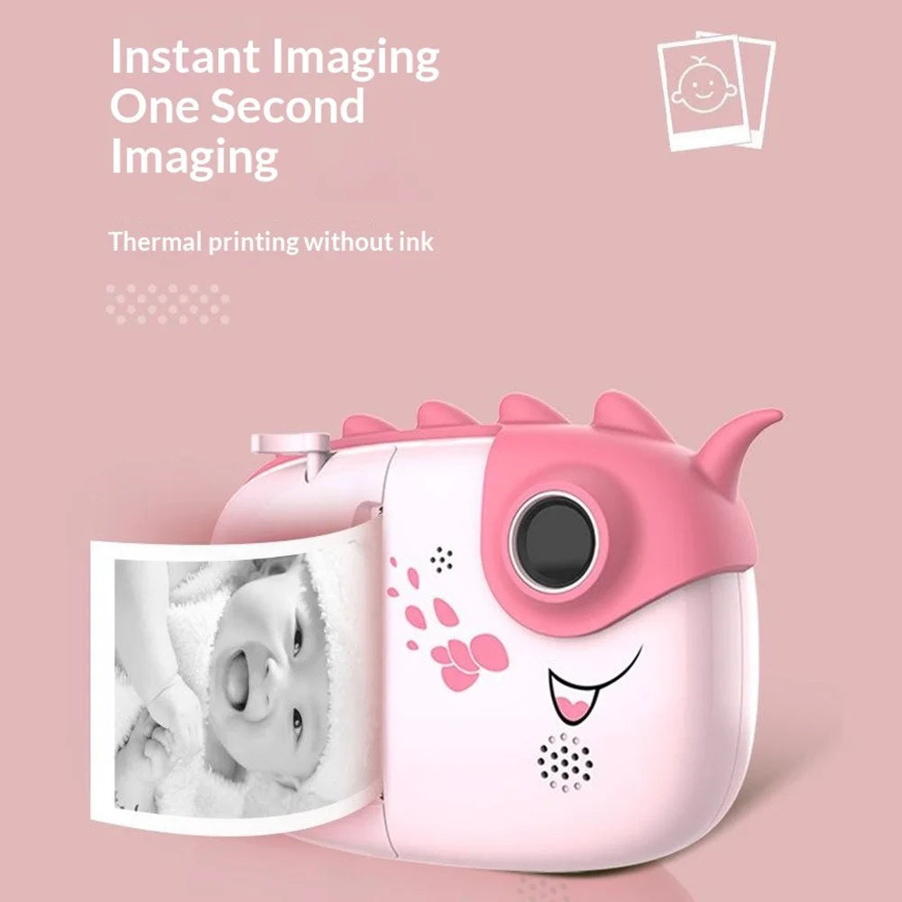 A6 Kids Camera 2800W Dual Lens 3.0 Inch Touch Screen Instant Print Camera for Children - Pink - 3