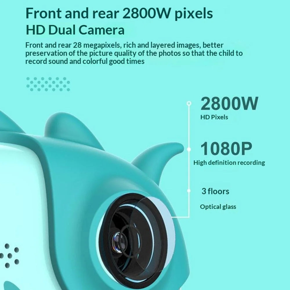 A6 Kids Camera 2800W Dual Lens 3.0 Inch Touch Screen Instant Print Camera for Children - Pink - 4