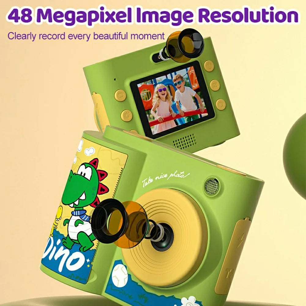 L8 Kids Instant Printing Camera 48MP HD 2.4 Inch Screen DIY Photo Thermal Printing Camera with Thermal Paper Set - Purple - 5