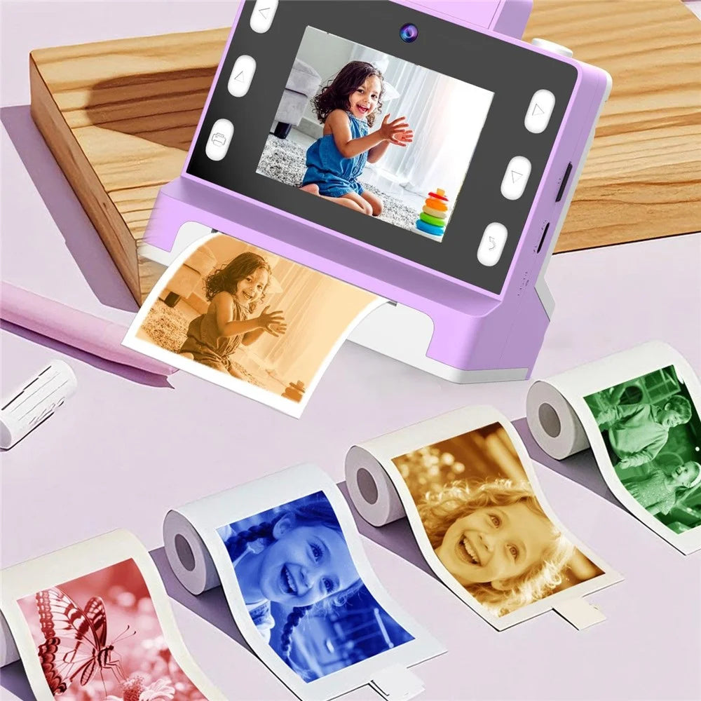 Z1000 Kids 2.8 Inch Instant Printing Camera Dual Lens HD Photo Video Thermal Printer Camera Toy - Green - 3