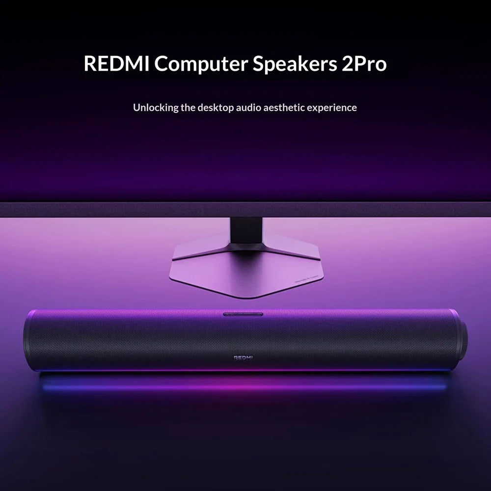 XIAOMI REDMI Computer Speaker 2 Pro 20W Desktop Bluetooth-compatible 5.3 Soundbar with RGB Light, CN Plug (Chinese Version) - Graphite Black - 2