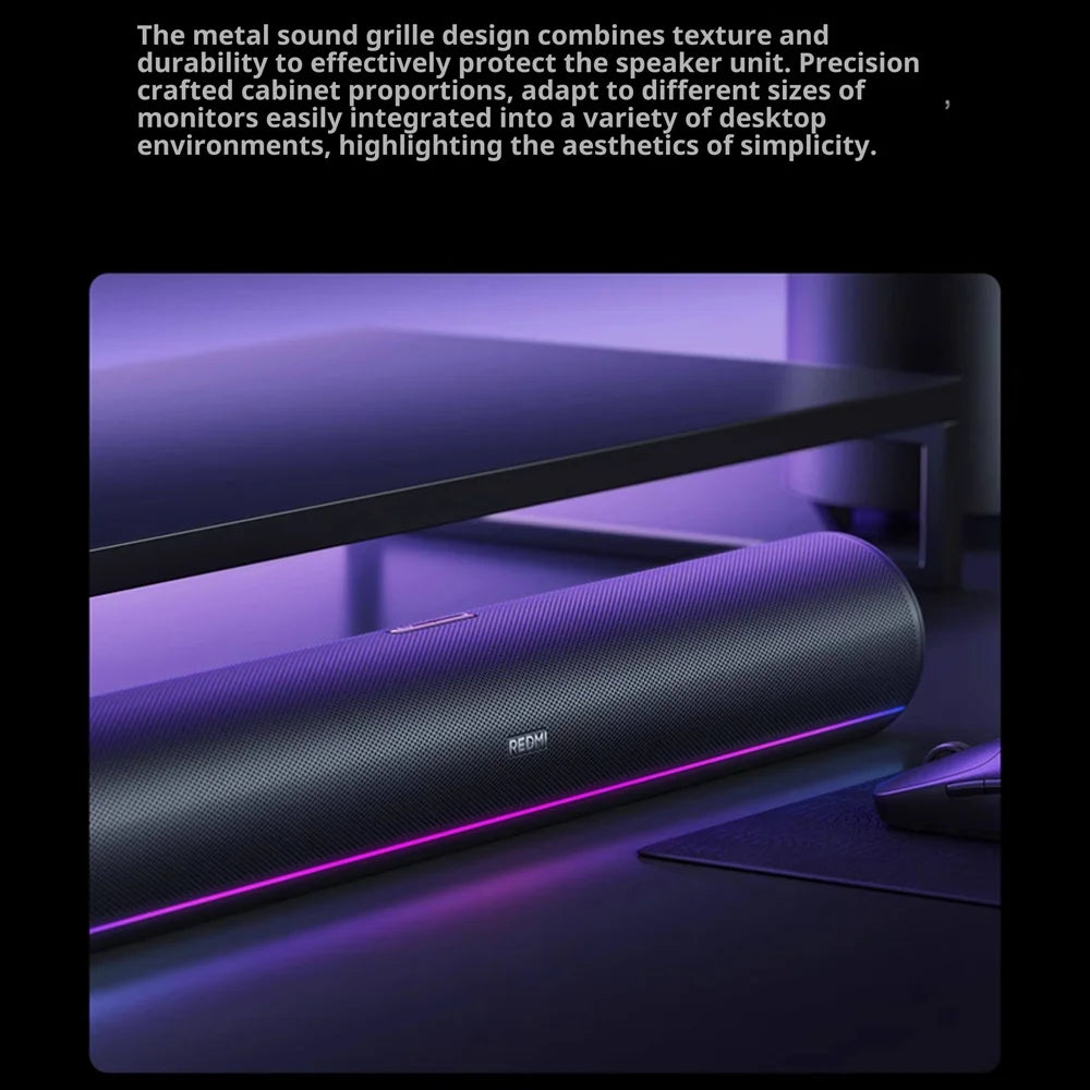 XIAOMI REDMI Computer Speaker 2 Pro 20W Desktop Bluetooth-compatible 5.3 Soundbar with RGB Light, CN Plug (Chinese Version) - Graphite Black - 5