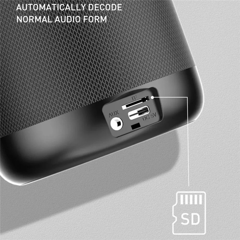 LDNIO BTS12 Wireless Bluetooth-compatible Speaker TWS Stereo Pairing SD Card AUX Wired Speaker for Desktop Outdoor - White - 5