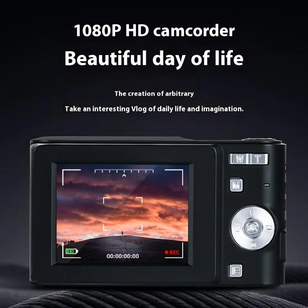 M03 2.4 Inch Digital Camera Retro CCD Camera Mini HD Video Recorder with 32G TF Card + Card Reader - Black - 2
