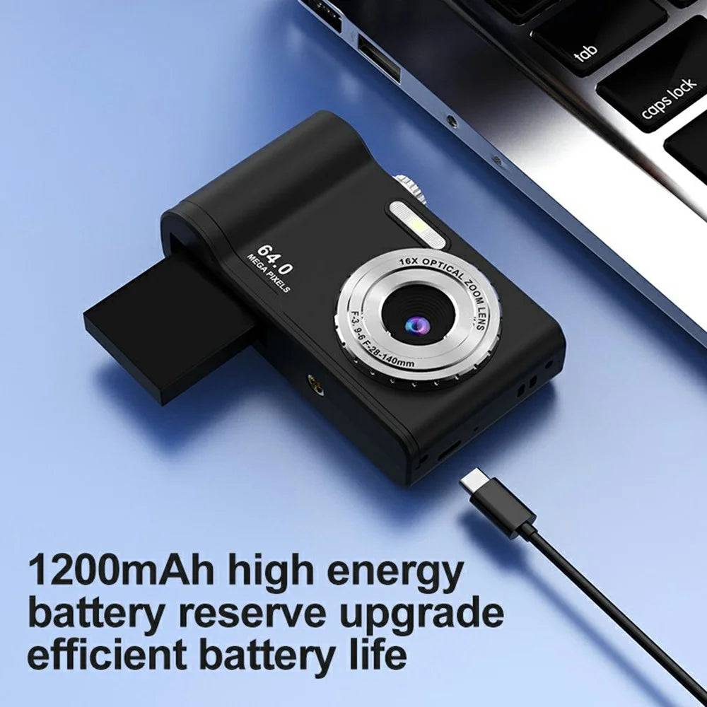 Q21 2.8 Inch IPS HD Screen Dual Lens CCD Digital Camera 16X Digital Zoom Video Recorder - Black / Silver - 5
