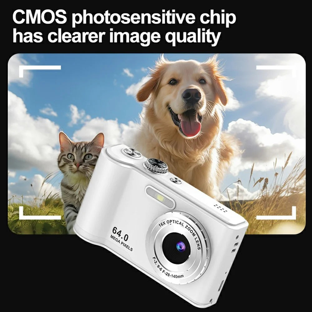 Q21 2.8 Inch IPS HD Screen Dual Lens CCD Digital Camera 16X Digital Zoom Video Recorder - Black / Silver - 7