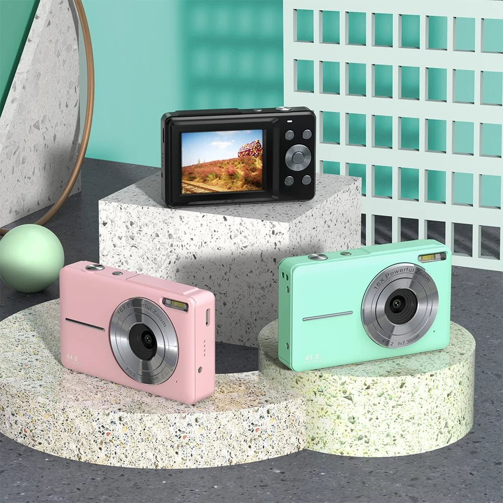 DC403L-AF 44MP 1080P HD Digital Camera Kids Professional Photography Camera with 32G Memory Card - Green - 7