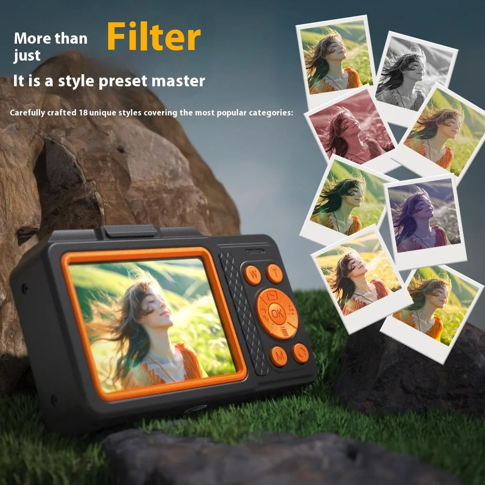 A8 2.8 Inch Portable Digital Camera 16X Zoom 4K Ultra HD Video Recording CCD with LED Flash - Black - 4