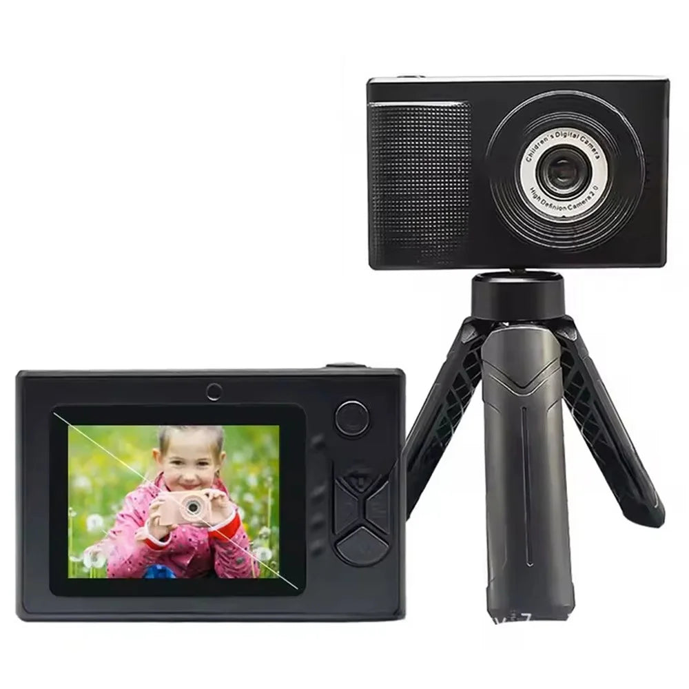 Y1 2.4 Inch Portable Digital Camera Dual HD Lens 4X Digital Zoom Auto Focus 4K Video Recorder - Black - 7