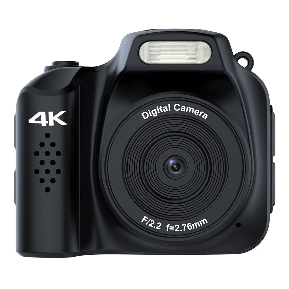 HJD-02 Kids Students Mini Digital Camera Portable Travel 4K 64MP Pocket Camcorder - Black - 1