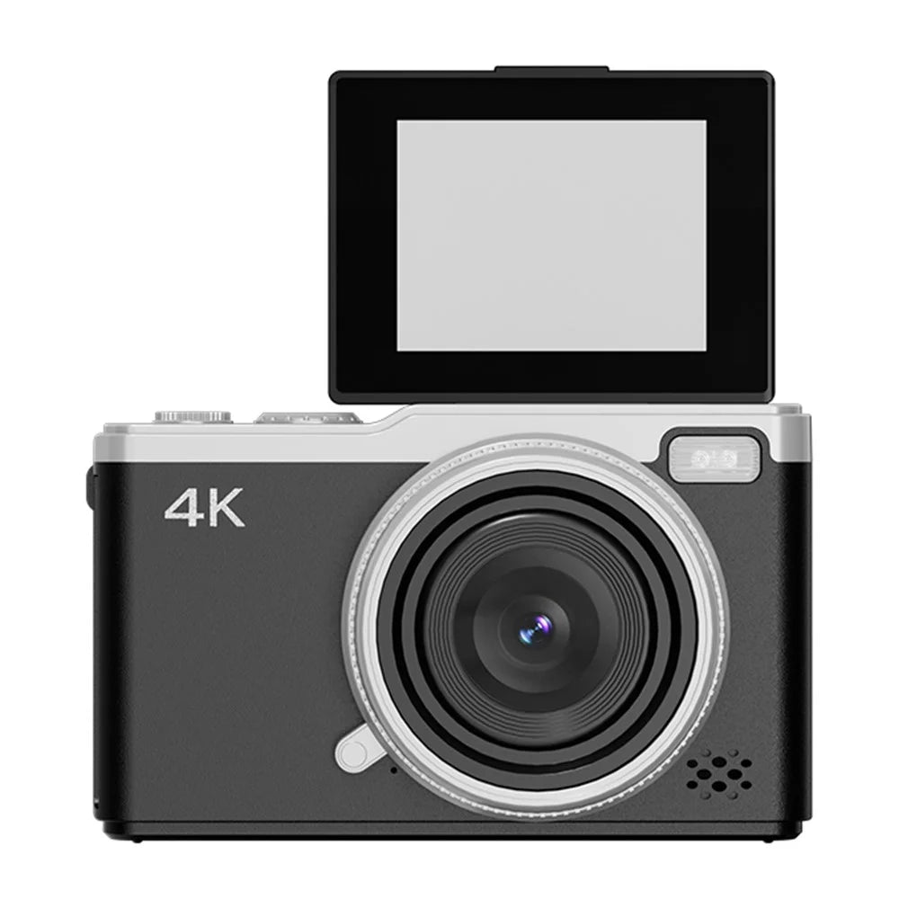 D72 2.4 Inch HD Flip Screen CCD Portable Digital Camera 4K Video Recording 16X Digital Zoom - Black - 2