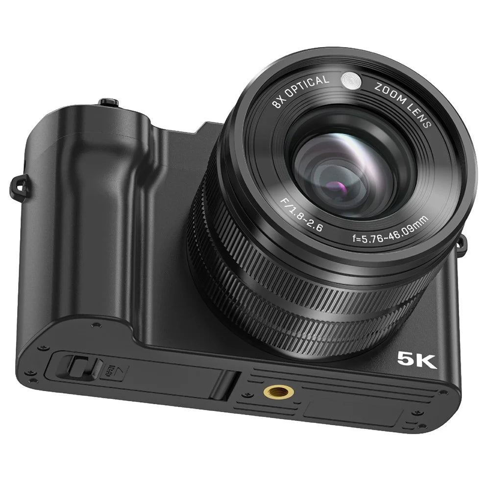 DC209X Digital Camera 8X Optical Zoom High Definition Shooting Camera with 5K Video Recording - Black - 2