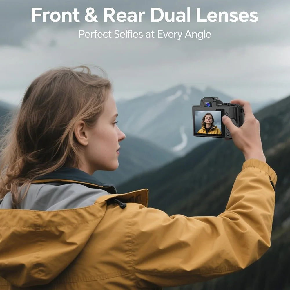 DC226 8K Digital Camera 48MP Sensor Entry-Level for Students Selfie Camera with 32GB Memory Card / 2 Batteries - EU Plug - 3