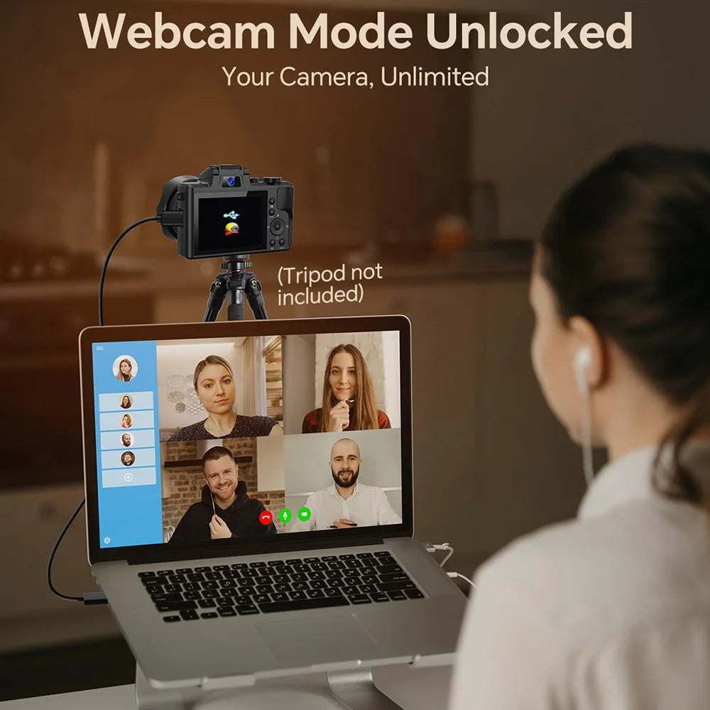 DC226 8K Digital Camera 48MP Sensor Entry-Level for Students Selfie Camera with 32GB Memory Card / 2 Batteries - EU Plug - 7