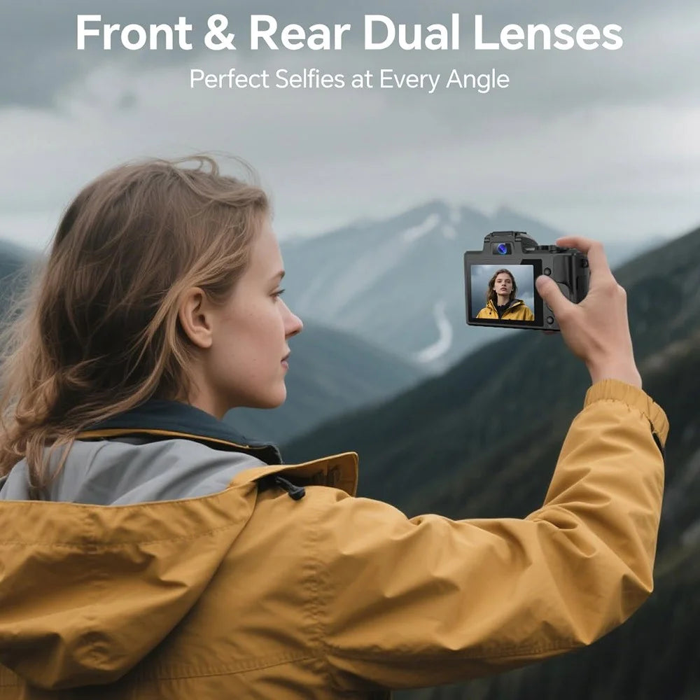 DC226 8K Digital Camera 48MP Sensor Entry Level for Students Selfie Camera with 64GB Memory Card / 2 Batteries - EU Plug - 3