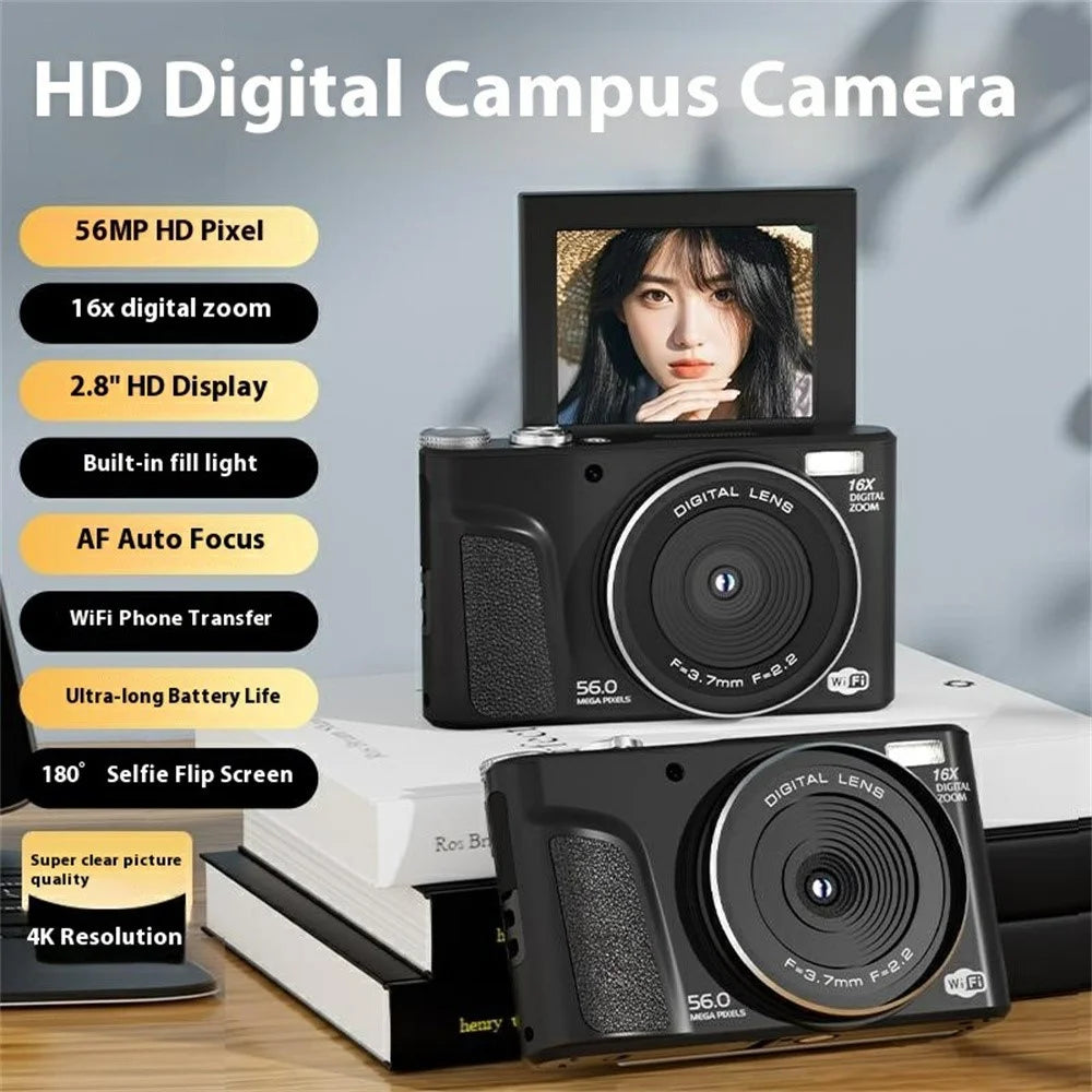 D01 2.8 Inch Flip Screen Portable Digital Camera 16X Zoom HD Photo Video CCD Support WiFi Transfer - Black - 5