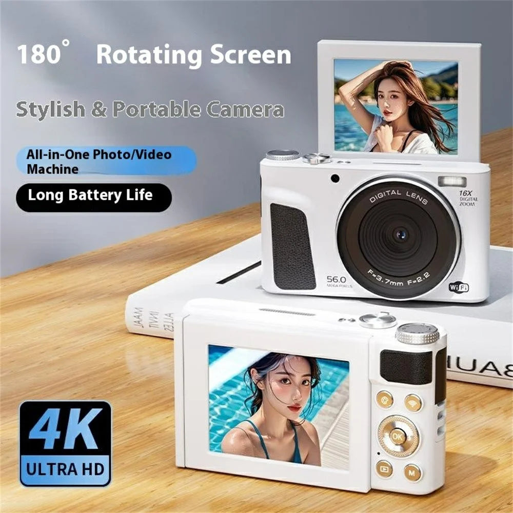D01 2.8 Inch Flip Screen Portable Digital Camera 16X Zoom HD Photo Video CCD Support WiFi Transfer - Black - 7