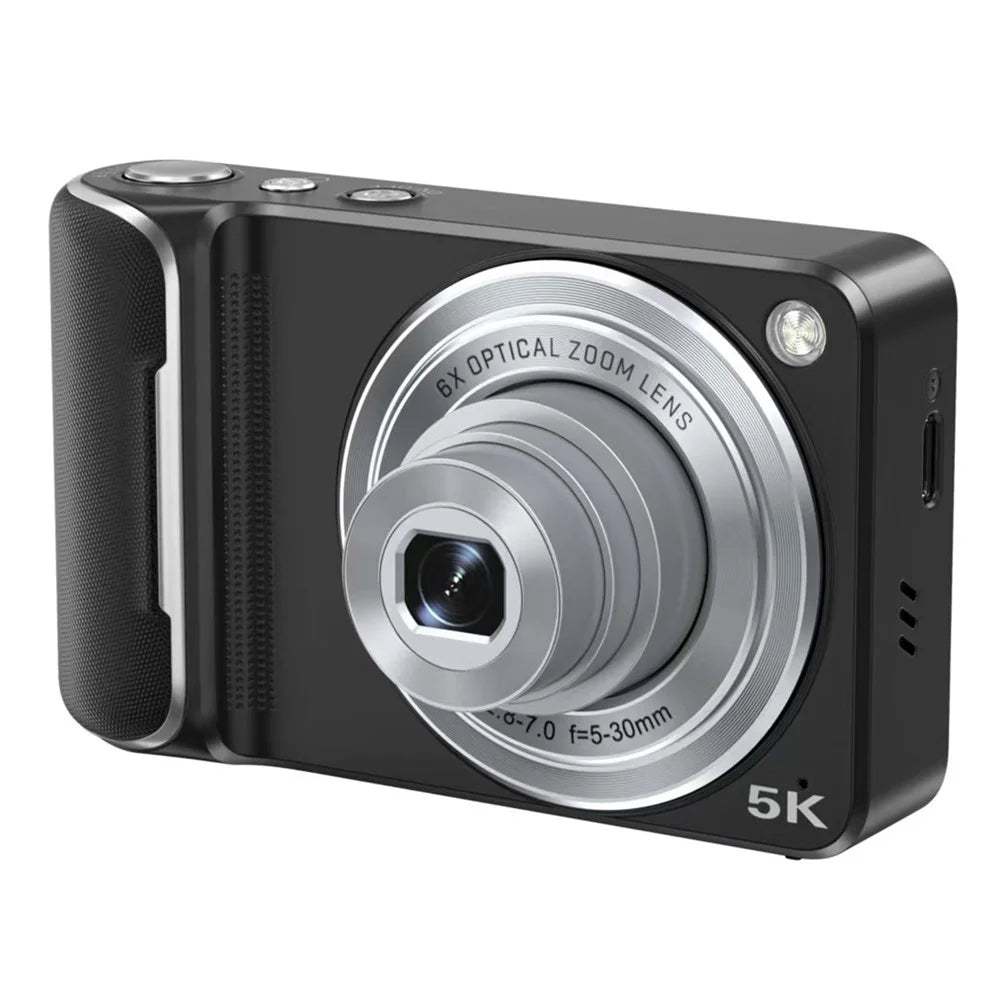 DC309X 6X Optical Zoom Digital Camera with 32GB Memory Card HD Mini Dual Lens Camera for Students / Selfie Photography - Black / US Plug - 2