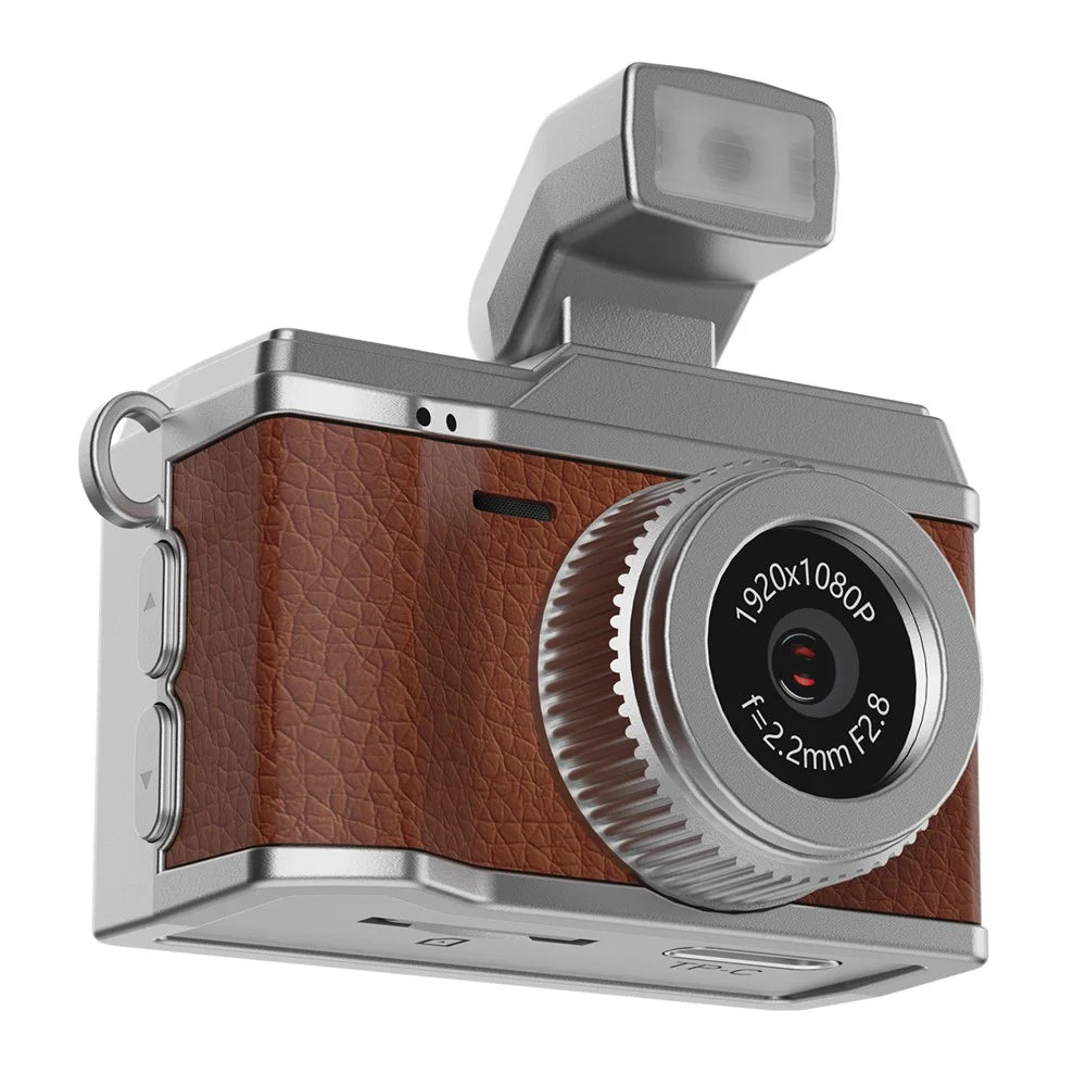 S151 0.96 inch IPS Color Screen Mini Camera with 32G Memory Card / LED Fill Light Pendant Necklace Design Lightweight Camera - Khaki - 2