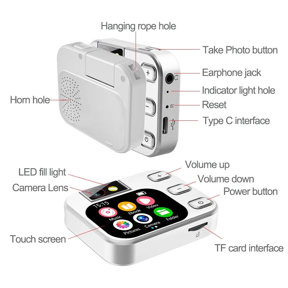 X19 2.0 Inch Touch Screen Digital Camera with Flip Lens HD Photo Video Recording MP3 Player - 3