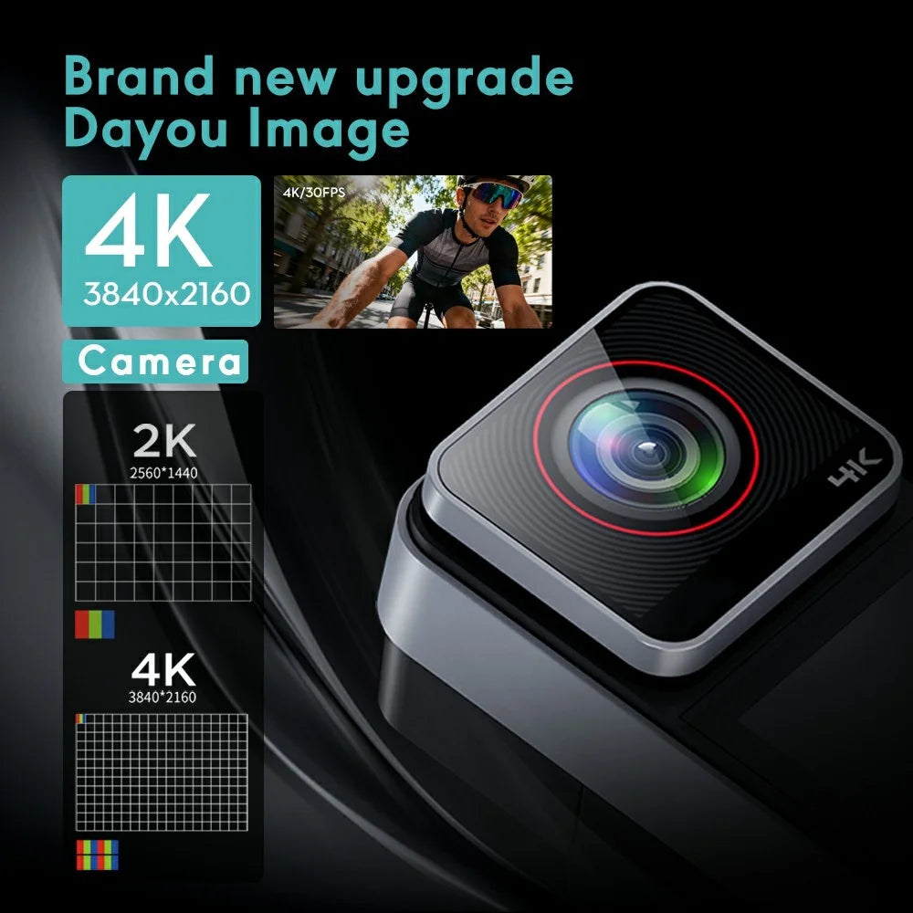 SAW10 4K Action Camera without TF Card 1.3 Inch Touch Screen Portable Thumb Camera Video Recorder for Sports - Black - 3