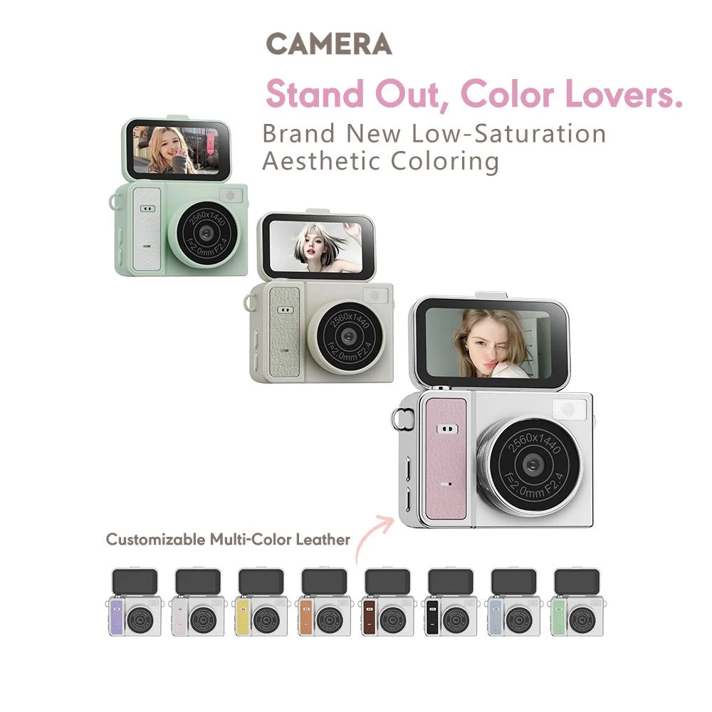 S162 1080P Mini Thumb Camera 1.47 Inch Flip Screen Digital Camera CCD HD Video / Photo For Vlogging - White - 4
