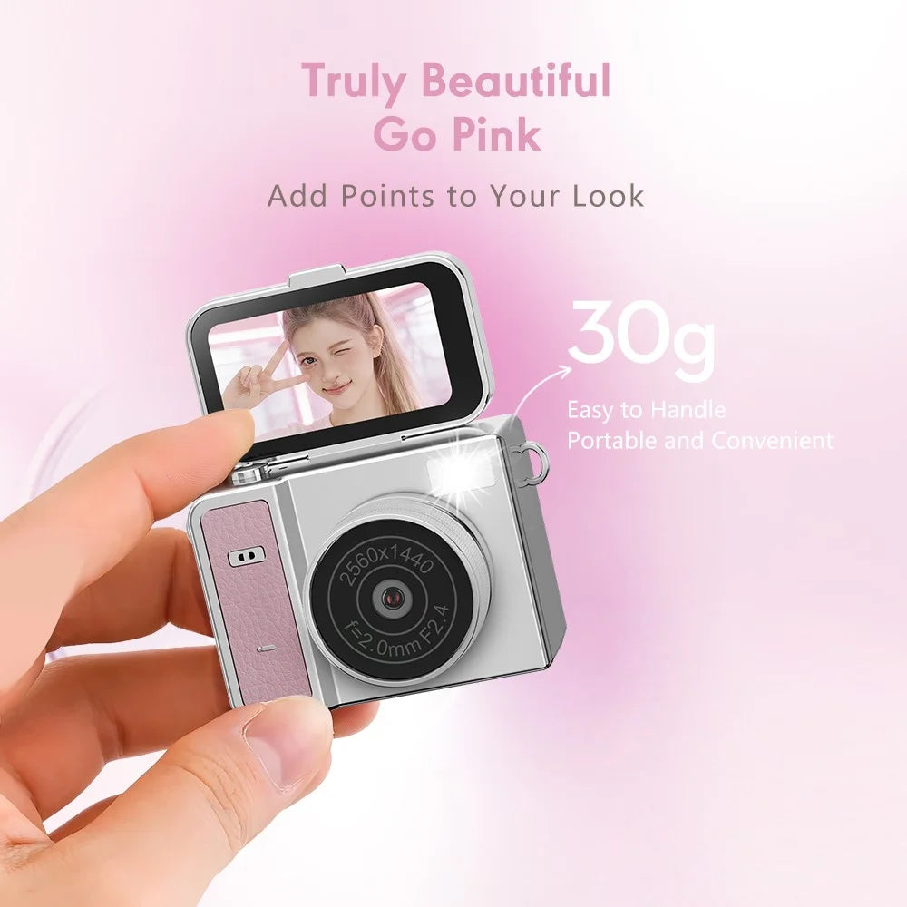 S162 1080P Mini Thumb Camera 1.47 Inch Flip Screen Digital Camera CCD HD Video / Photo For Vlogging - White - 5
