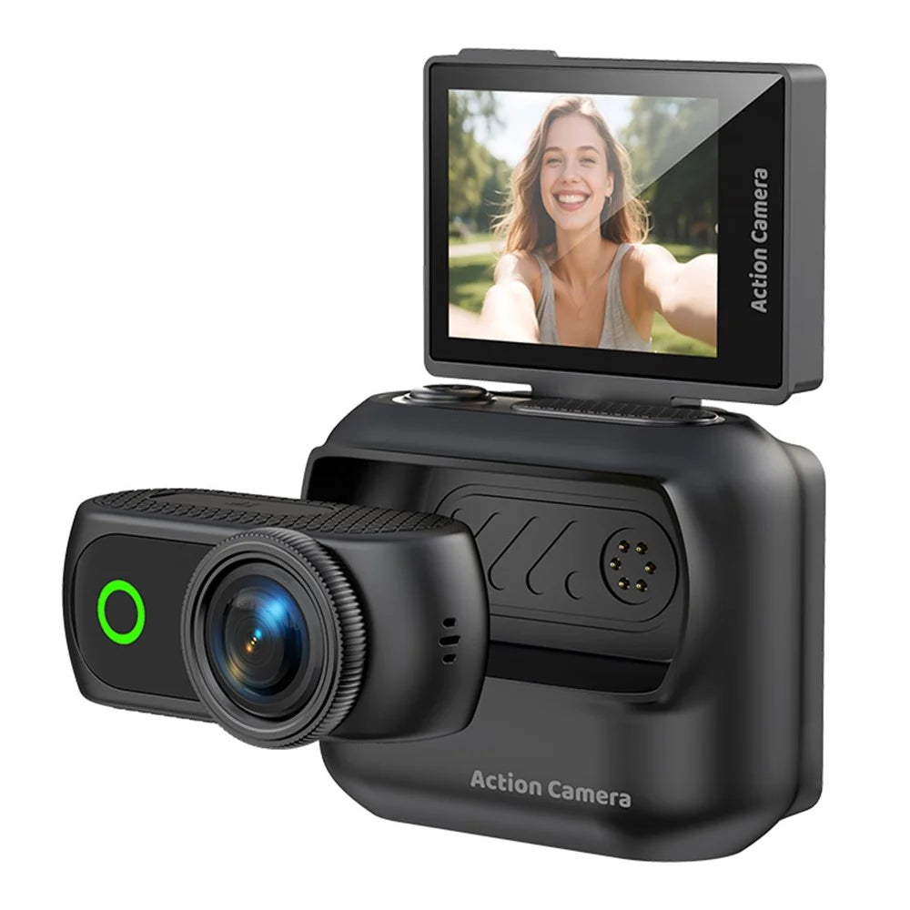 LK018 WiFi Mini Action Camera Thumb Size HD Sports Camera for Vlog Recording (without Memory Card) - Black - 1
