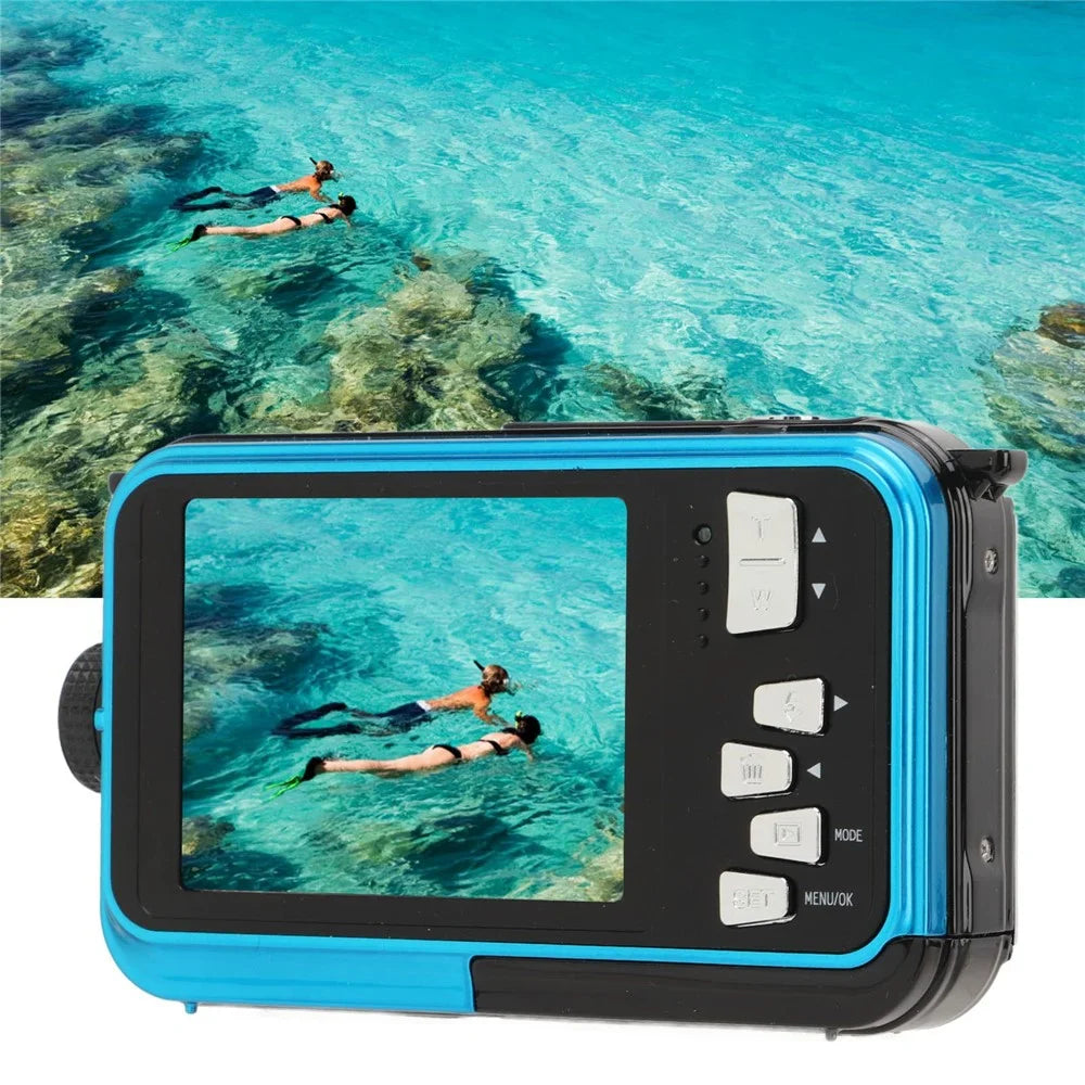 WP05 2.7 Inch LCD Screen 1080P HD Waterproof Digital Camera 10ft Underwater Camera for Swimming Diving - Blue - 6