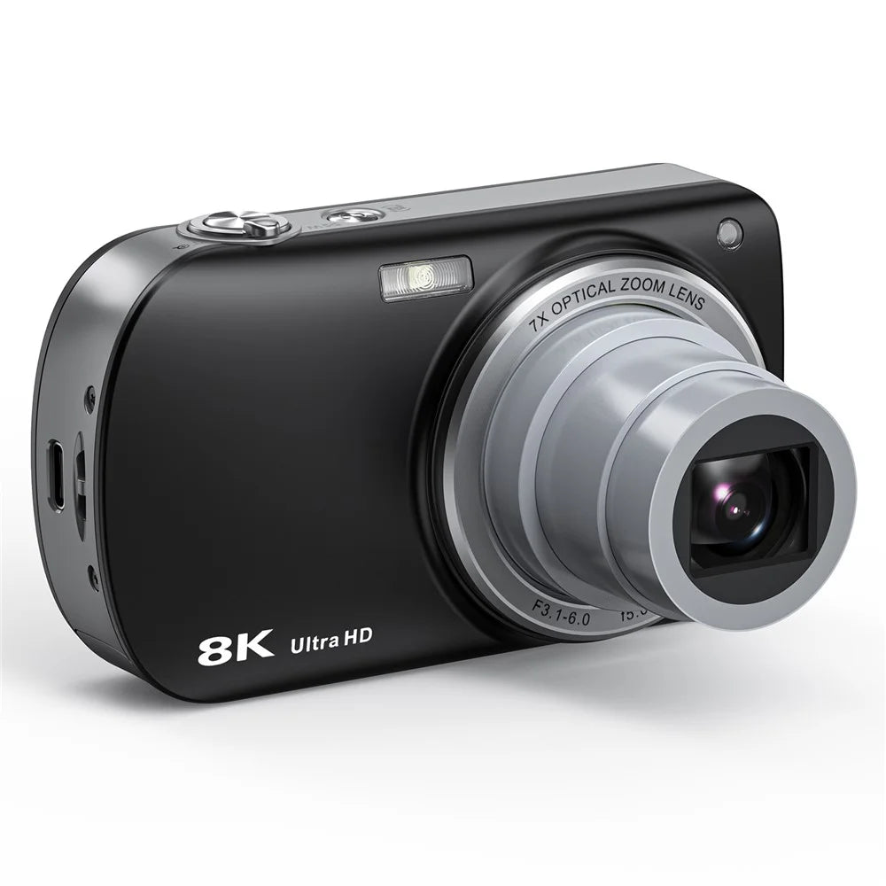 DC417X 8K Digital Camera 50MP Front 13MP Rear 7X Optical Zoom Anti-Shake High Definition Shooting Camera - Black - 1