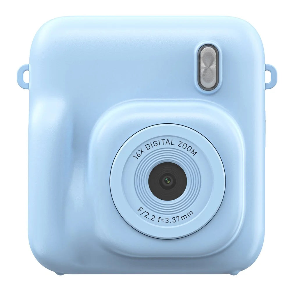 DC506 Kids Mini Instant Camera Dual Lens Front Rear 48MP Digital Instant Camera for Children Photography - Blue - 1