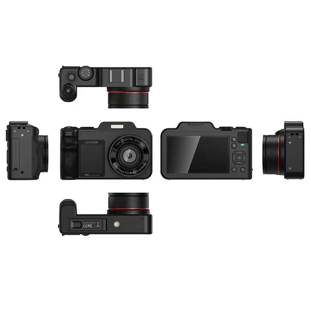 V03 3.5+2.0 Inch Dual Screen Digital Camera 80MP 5K Video 18X Zoom Autofocus Camera for Photography Vlog - 6
