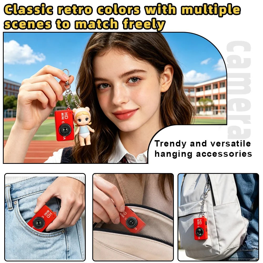 S4 Mini Keychain Thumb Camera 16X Zoom 180mAh 0.96 Inch IPS HD 1080P Portable Digital Camera for Travel Photography - Red - 5
