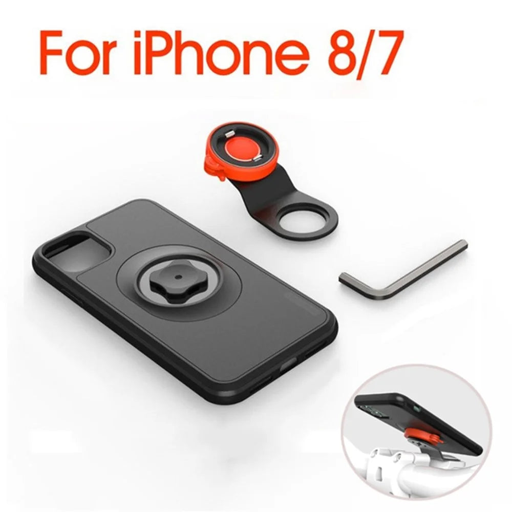 Mountain Bike Bicycle Handlebar Phone Bracket with Shockproof Phone Shell for iPhone 8/7 4.7 inch - 1