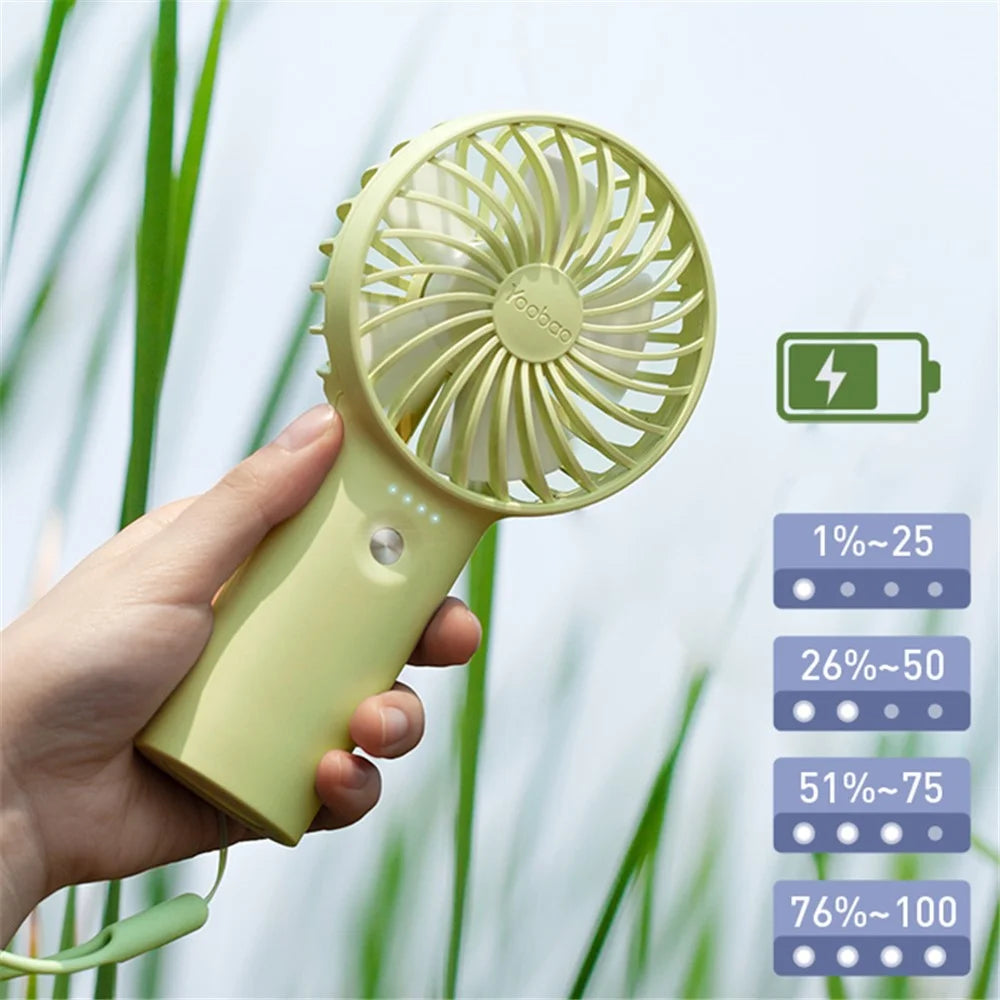 YOOBAO Y-F3 5000mAh Mini Handheld Fan 3 Speeds Adjustable Summer Fan - White - 6