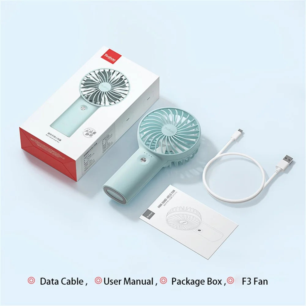 YOOBAO Y-F3 5000mAh Mini Handheld Fan 3 Speeds Adjustable Summer Fan - White - 7