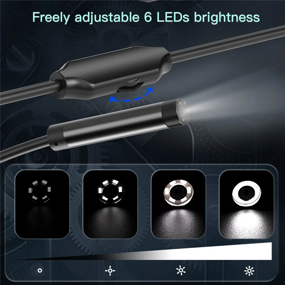 5001 5.5mm Aluminum Tube Industrial Endoscope 2MP HD Inspection Camera with 3m Hard Cable, iP Interface - 5
