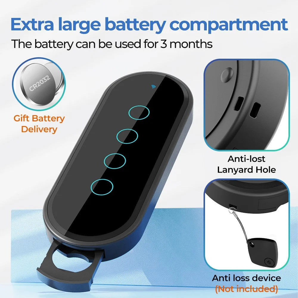 RF433 Remote Control Touch Switch 4 Gang 2.5D Tempered Glass Wireless Interruptor Switch - Black - 5