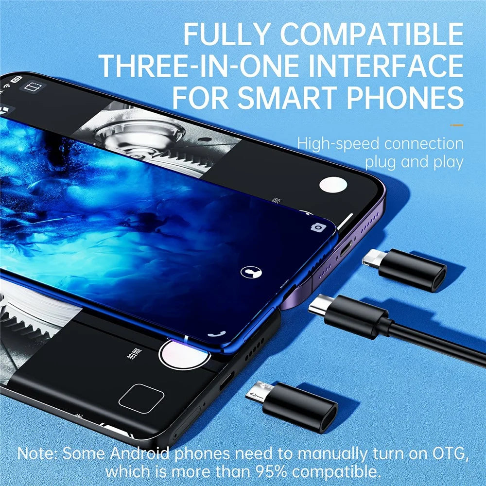 AN112 5m Soft Wire 8mm Dual Lens 3.0MP HD Endoscope Phone Industrial Pipe Inspection Camera - 3