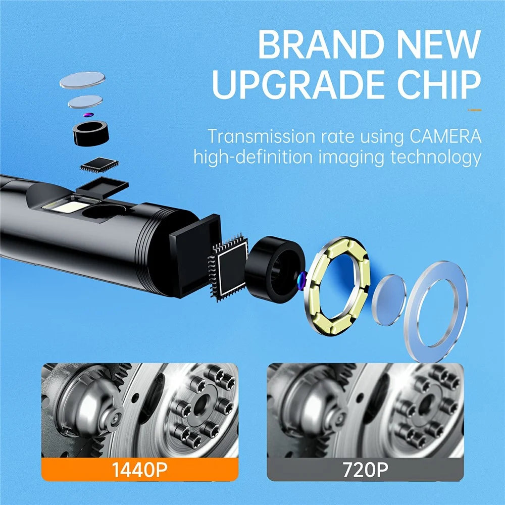 AN112 5m Soft Wire 8mm Dual Lens 3.0MP HD Endoscope Phone Industrial Pipe Inspection Camera - 6