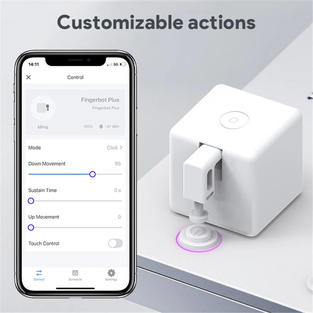 ADFBZ301 Tuya Zigbee Fingerbot Plus Voice Control Timer Pusher Arm Smart Touch Switch Button - White - 3